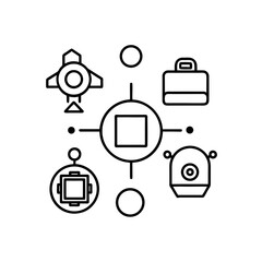 tech   gadgets vector icons  futuristic style  iso