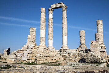 Temple of Hercules in Amman citadel, Amman, Jordan	