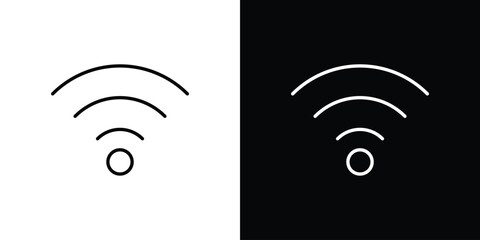 Wifi icon logo vector designs. icon set in a black and white strokes