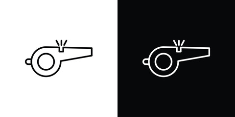 Whistle icon logo vector designs. icon set in a black and white strokes