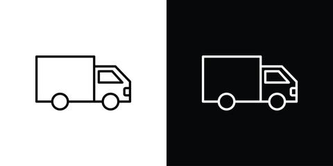 Truck icon logo vector designs. icon set in a black and white strokes