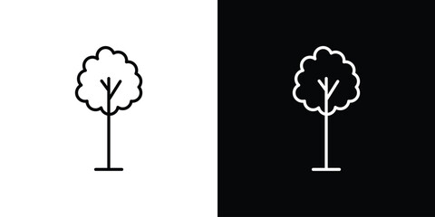 Tree icon logo vector designs. icon set in a black and white strokes