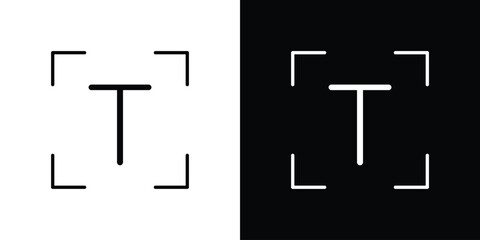 Text icon logo vector designs. icon set in a black and white strokes