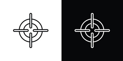 Target icon logo vector designs. icon set in a black and white strokes