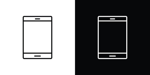 Tablet icon logo vector designs. icon set in a black and white strokes