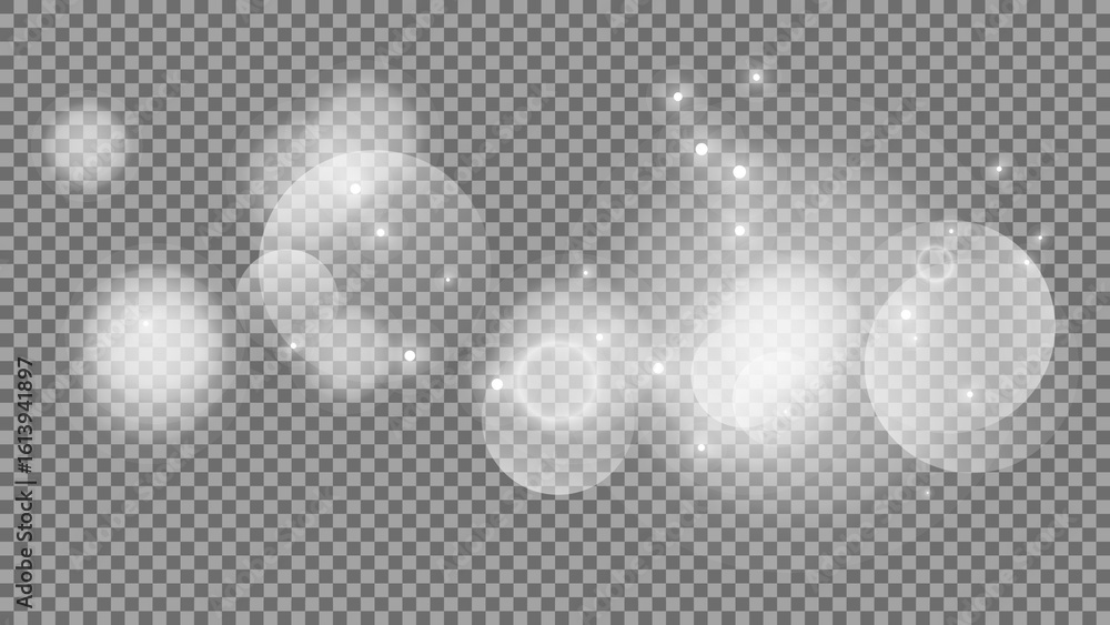 Poster bokeh circles on transparent background