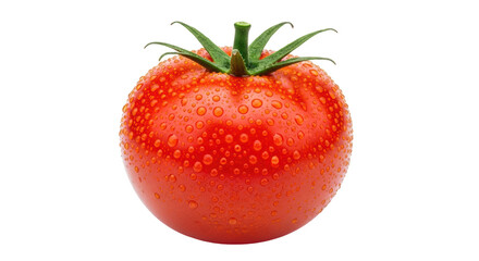 Isolated Fresh Tomato with Water Droplets