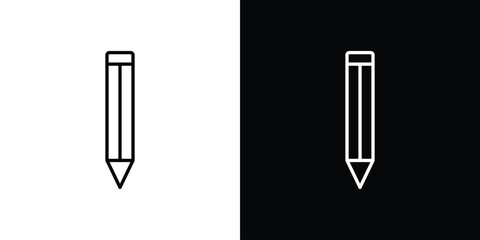Pencil icon logo vector designs. icon set in a black and white strokes