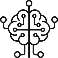 Artificial Intelligence Neural Network Outline Graphic