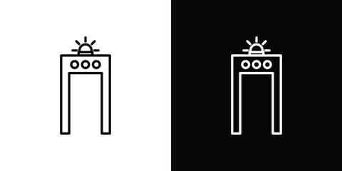 Metal detector icon logo vector designs. icon set in a black and white strokes