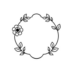  classic monochrome floral frame with hand sketche