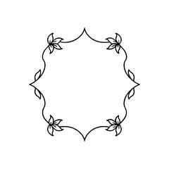  elegant monochrome floral frame with delicate han