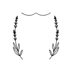 frame with hand drawn lavender sprigs  provencal f