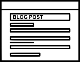 Blog post outline icon vector

