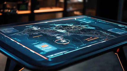 A next-gen command interface showing military strategy maps and autonomous drone data 