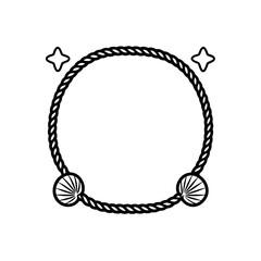 nautical rope border with seashells  mediterranean