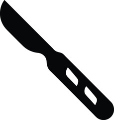 Scalpel Icon in Black Silhouette Surgical Tool for Medical Healthcare and Laboratory Science Single Object Isolated on White Background Simple Scalpel Vector