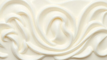 Swirled Creamy White Sauce, Close Up, for Culinary and Design