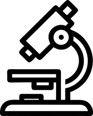 Microscope for Science E-learning Icon Line Art Vector