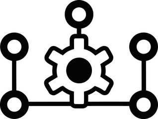Obraz premium System Network Settings Outline Graphic