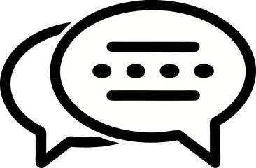 Online Discussion Chat Bubble Icon Line Art Vector