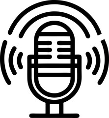 Podcast Episode List Icon Line Art Vector Illustration