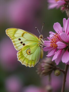 bruco di farfalla macaone (Papilio machaon) su ramo di finocchietto, alimento preferito