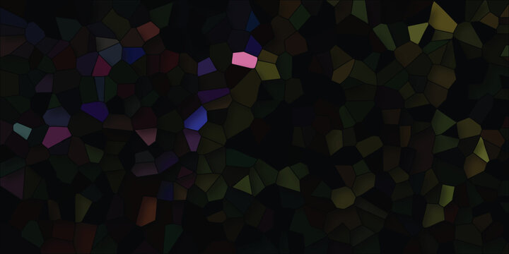 Mosaic pattern with dark shades illustrating a complex and multifaceted texture in an artistic display, suitable for various design applications