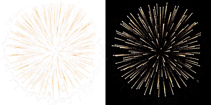Festive fireworks on a transparent background. New Year's Eve, Christmas.
