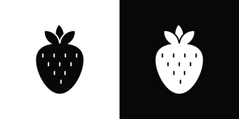 Strawberry icon symbol. simple flat symbol on blank background.