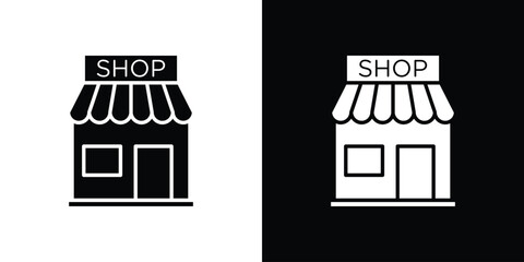 Store icon symbol. simple flat symbol on blank background.