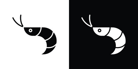 Obraz premium Shrimp icon symbol. simple flat symbol on blank background.