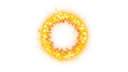 Gold glow Energy Explosion on Black Background
