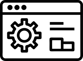 System Settings Window Icon Line Art Vector Illustration