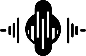Voice Assistant Soundwave Icon Vector Black and White