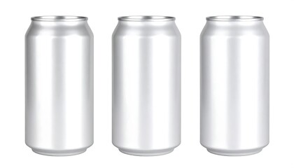 Three Blank Aluminum Cans.
