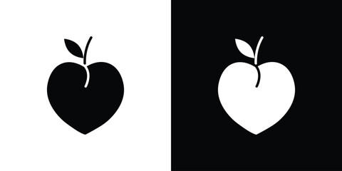 Peach icon symbol. simple flat symbol on blank background.