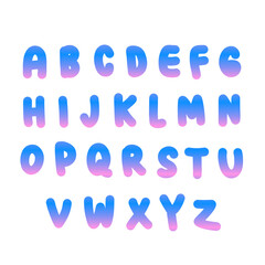 vector alphabet set of gradient colors
