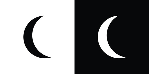 Moon icon symbol. simple flat symbol on blank background.