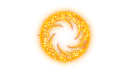 Gold glow Energy Explosion on Black Background