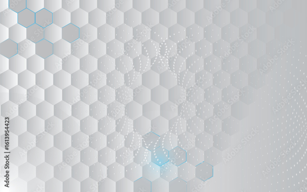 Poster abstract paper hexagon white background ,light and shadow ,vectorabstract modern hexagon background,