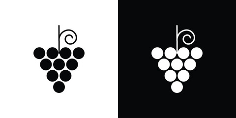 Grape icon symbol. simple flat symbol on blank background.