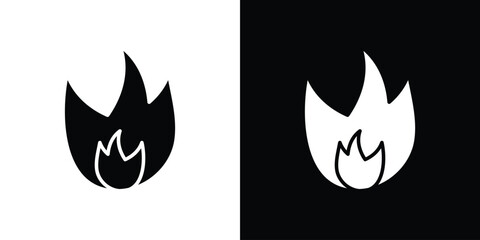 Flame icon symbol. simple flat symbol on blank background.