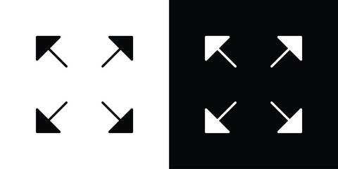Expand arrows icon symbol. simple flat symbol on blank background.