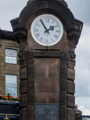 Heart of Midlothian War Memorial - A distinctive clock tower located at Haymarket in Edinburgh,...