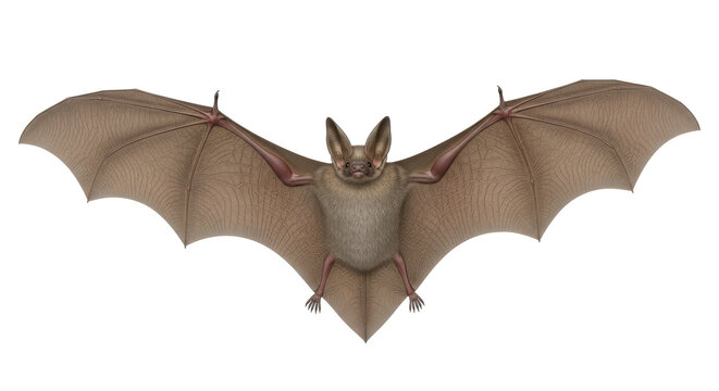 Isolated Bat with Open Wings