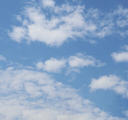 Beautiful blue sky adorned with fluffy white clouds during a sunny afternoon