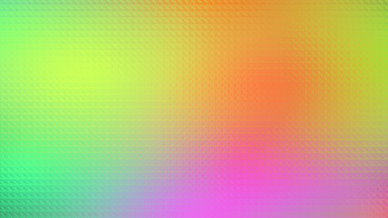 A lively abstract background with vibrant green, orange, and pink hues, featuring a glass block effect