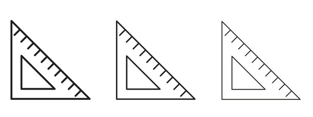 Triangle ruler icon symbol. Linear style sign for mobile concept