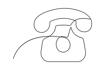 Call icon continuous one line drawing minimalist style outline vector illustration